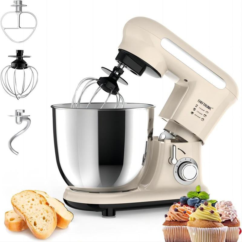 Cheftronic Kitchen Stand Mixer, 4.5 Qt Tilt-Head Electric Household Stand Mixer with Dough Hook, Multifunctional Kitchen Stand up Mixer with Whisk, Food Beater & Butter Beater