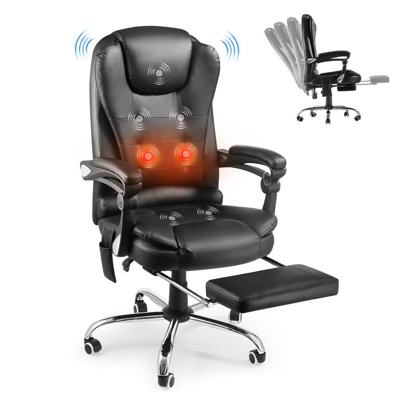 [Tiktokshopblackfriday]Aecojoy Ergonomic Reclining Office Chair with Massage & Footrest High Back Swivel Gaming Chair Adjustable Reclining Feature & Seat Height Flexibility Premium Materials