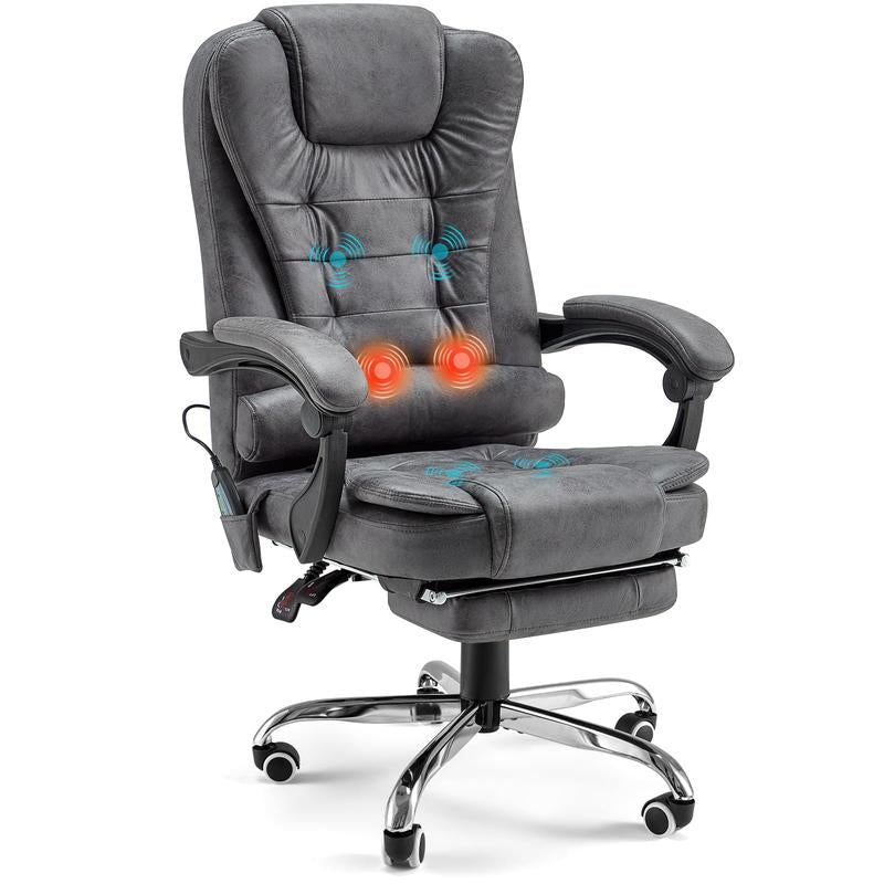[Tiktokshopblackfriday]Aecojoy Ergonomic Reclining Office Chair with Massage & Footrest High Back Swivel Gaming Chair Adjustable Reclining Feature & Seat Height Flexibility Premium Materials