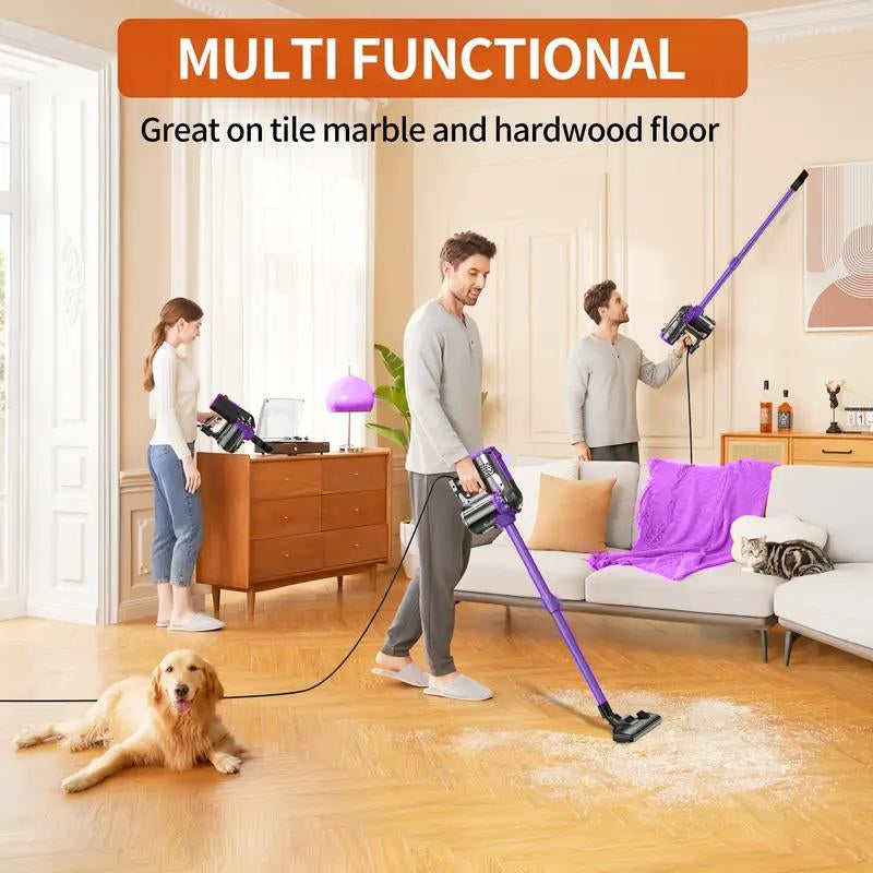 600W Powerful Motor with 18KPA Suction! Suitable for 110V Voltage, This Corded Vacuum Cleaner Quickly Sucks up Dust from Crevices, Ensuring a Deep Clean without Leaving Any Traces.